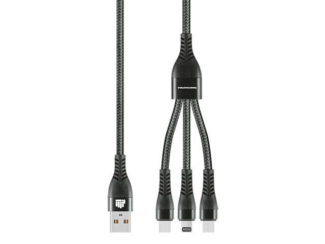 1.2M 3-In-1 Charger Cable Allum Alloy And Braiding