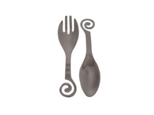 2Pc Alum Salad Server Set 28Cm