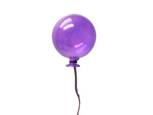 4Pc Glass Balloon Purple 10X10Cm