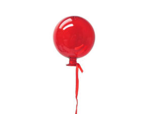 4Pc Glass Balloon Red 10X10Cm
