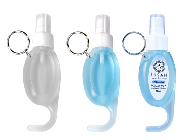 50Ml Sanitiser Hook Keyring With Spray Mister