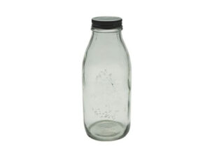 6Pack Embossed Glass Bottle With Screw On Lid