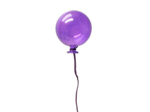 6Pc Glass Balloon Purple 8X8Cm