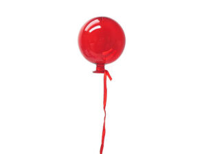 6Pc Glass Balloon Red 8X8Cm