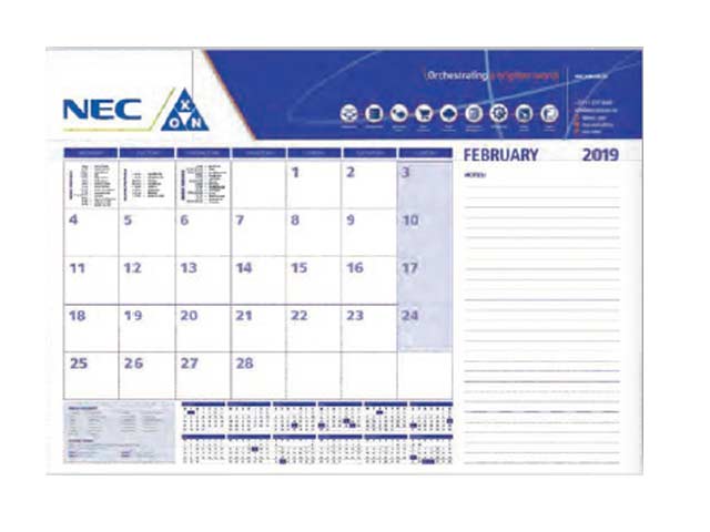 A2 Desk Pad Calendar - Custom Design