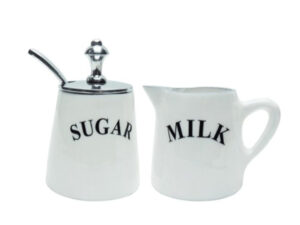 Alu White Inlay Milk and Sugar Set 8X6Cm