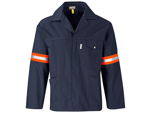 Artisan Premium 100% Cotton Jacket - Reflective Arms And Back - Orange Tape - Image 2