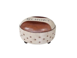 Button Ottoman and Leather Insert
