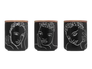 Canister Small Set Of 3 - Sketchbook Black Mix