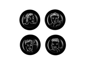 Cereal / Soup Bowl Set Of 4 - Sketchbook Black