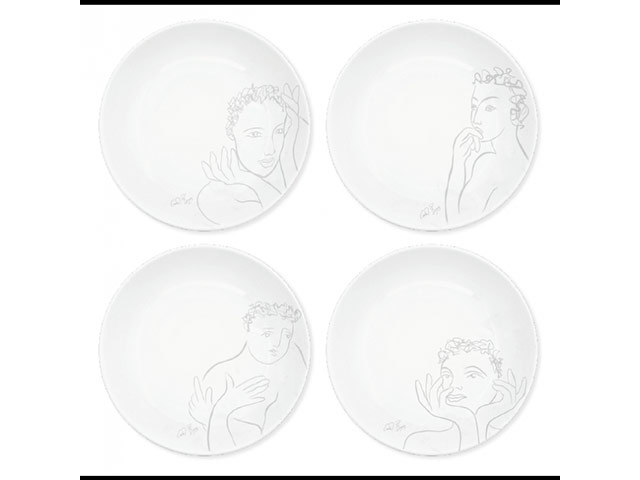 Cereal / Soup Bowl Set Of 4 - Sketchbook Grey