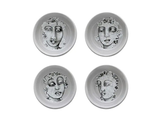 Cereal / Soup Bowl Set Of 4 - Succulent Faces