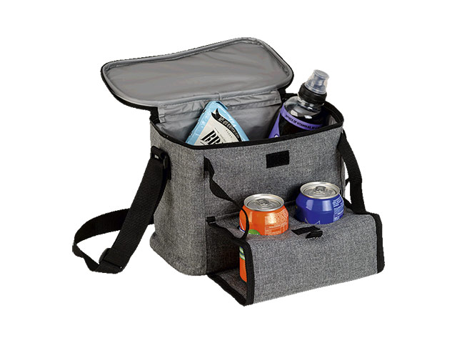 Cooler With Folding Cup Holders