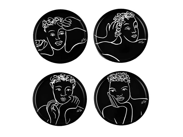 Dinner Plate Set Of 4 - Sketchbook Black