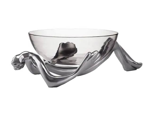 Glass Bowl And Stand - Reclining