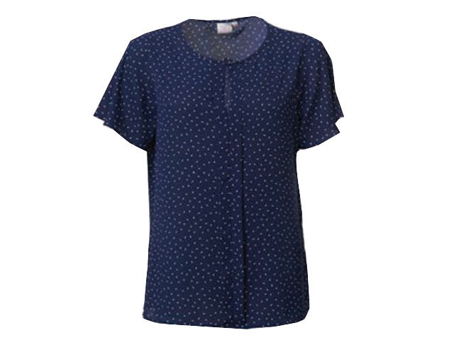 K231 Venice Ladies Short Sleeve Grace Blouse - Triangle Print Georgette