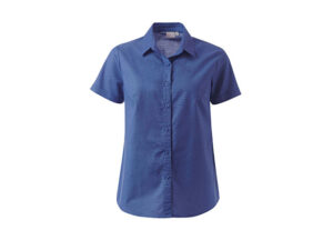 K373 Ladies Tate Oxford Short Sleeve Blouse