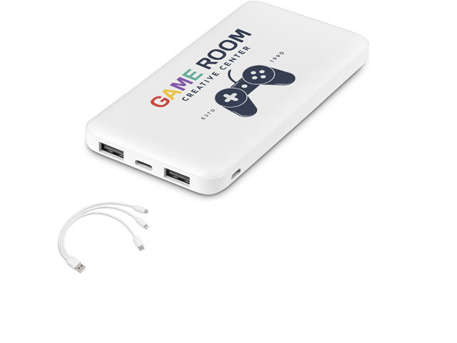 Kingpin White 10 Compact Power Bank-10
