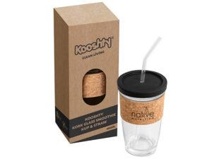 Kooshty Kork Glass Smoothie Kup And Straw - 480Ml