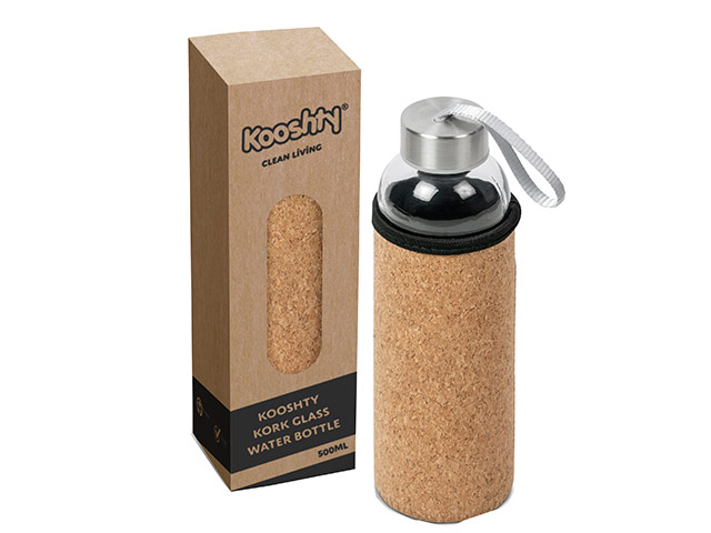 Kooshty Kork Glass Water Bottle - 500Ml