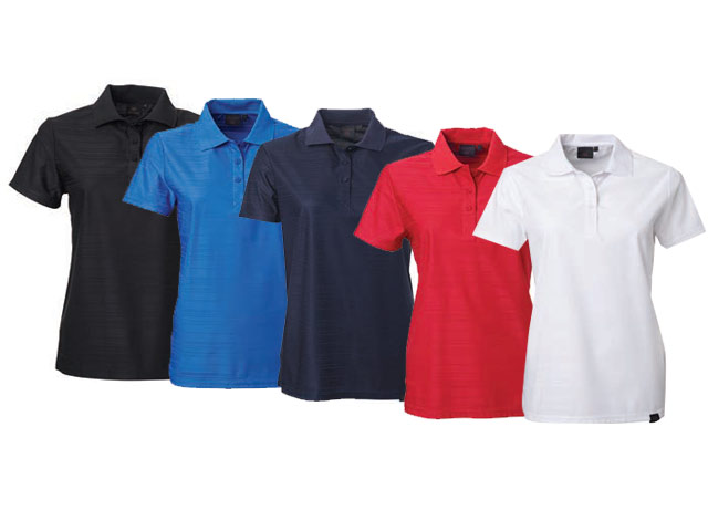 Ladies Origin Jacquard Stripe Golf Shirt - Image 2