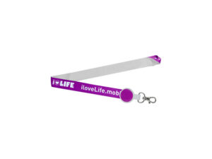 Lanyard - Dye Sublimation Full Colour Branding One Side With Spring Hook and Dome Breakaway