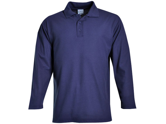 Long Sleeve Pique Knit Polo - Image 2