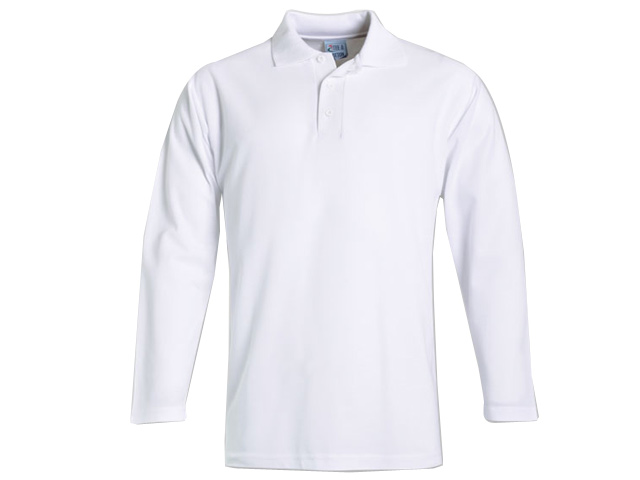 Long Sleeve Pique Knit Polo - Image 3