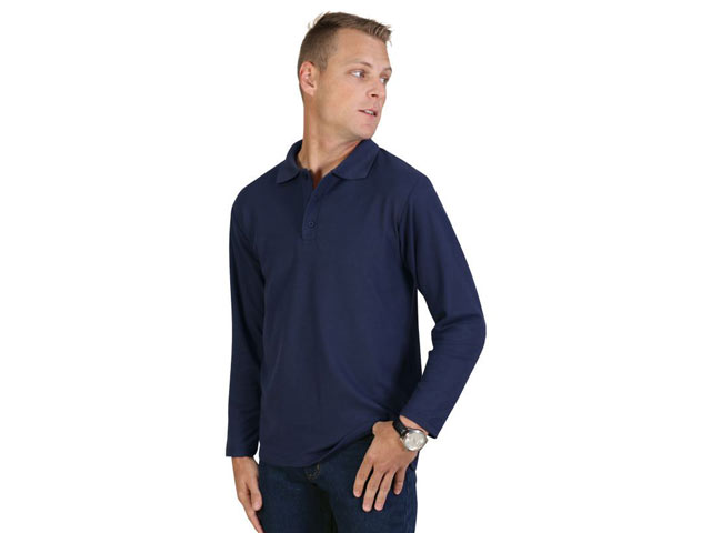 Long Sleeve Pique Knit Polo