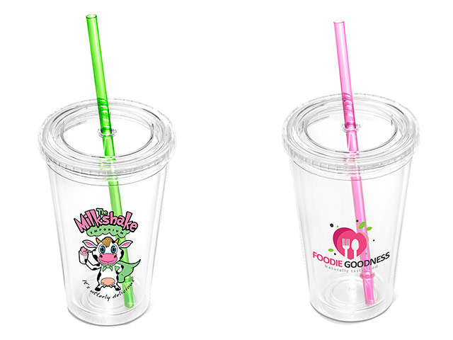 Malibu Double-Wall Frosted Straw Tumbler - Image 3