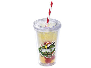 Malibu Double-Wall Plastic Tumbler And Straw - 470Ml