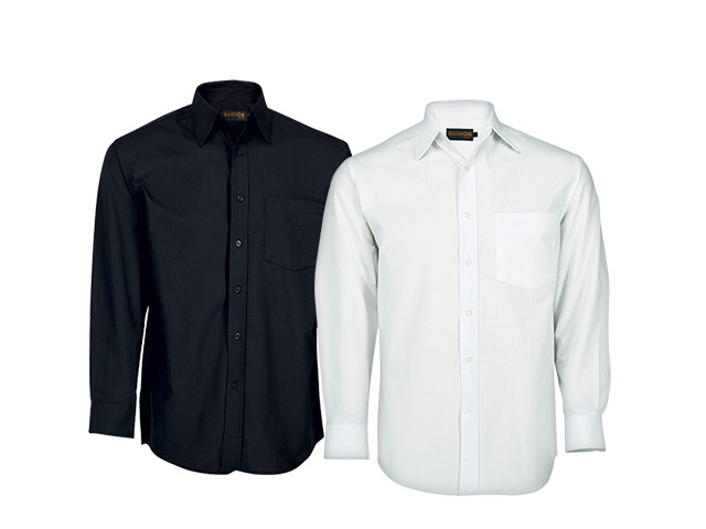 Mens Basic Poly Cotton Lounge Long Sleeve Shirt - Image 2