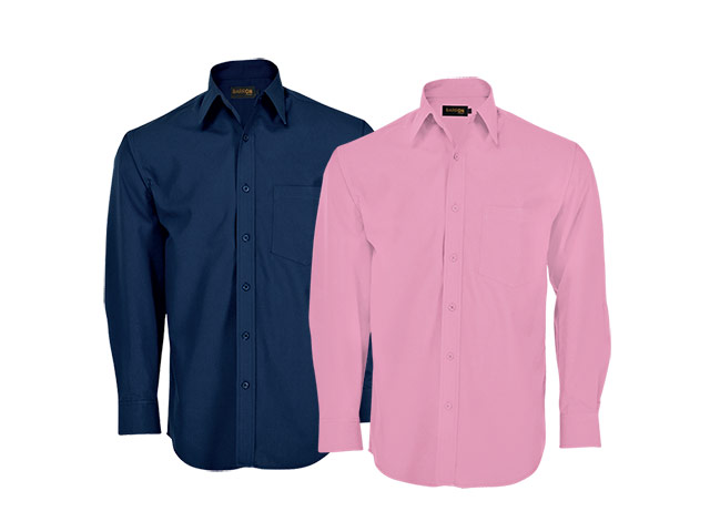 Mens Basic Poly Cotton Lounge Long Sleeve Shirt - Image 4