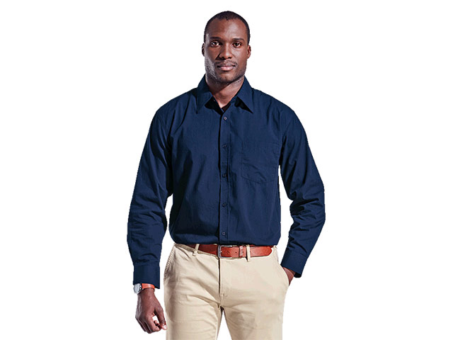 Mens Basic Poly Cotton Lounge Long Sleeve Shirt