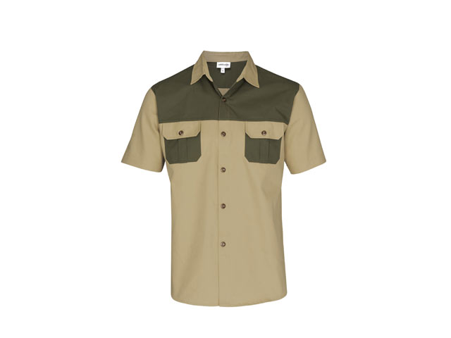 Mens Short Sleeve Serengeti 2-Tone Bush Shirt - Image 2