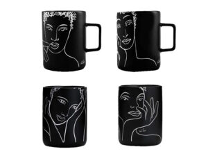 Mug Set Of 4 - Sketchbook Black