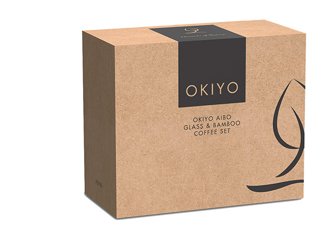 Okiyo Aibo Glass And Bamboo Coffee Set - Image 2
