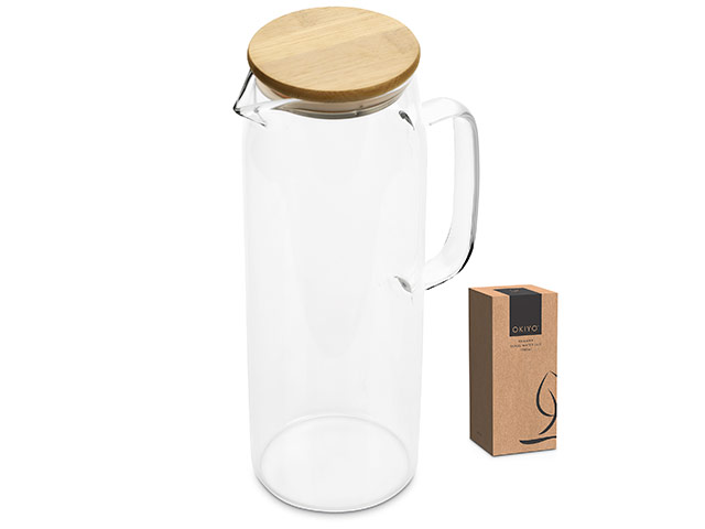 Okiyo Hamana Glass And Bamboo Water Jug - 1.5 Litre - Image 2
