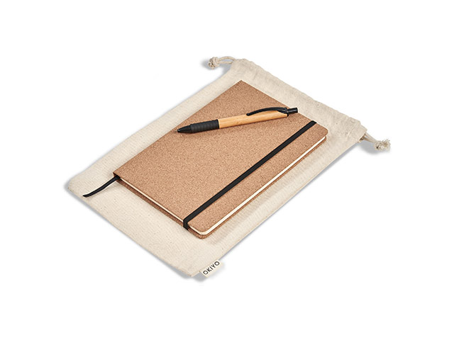 Okiyo Noto Cork And Bamboo Notebook And Pen Set - Image 2