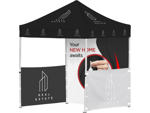 Ovation Sublimated Gazebo 2M X 2M Petite Frame - 2 Half-Wall Skins - 1 Full-Wall Skin