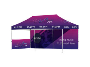 Ovation Sublimated Gazebo 6M X 3M - 1 Short Half-Wall Skin - 1 Long Full-Wall Skin