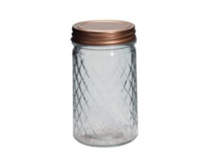Pineapple Pattern Jar With Copper Lid 310Ml