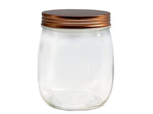 Rnd Jar With Gold Lid 13X9.5Cm 700Ml