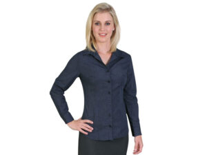 Roselina Blouse Long Sleeve - Check 1 - Navy