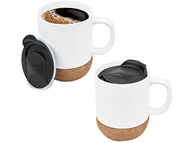 Serendipio Sienna Cork And Ceramic Sublimation Coffee Mug - 340Ml - Image 2