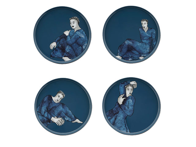 Side Plate Set Of 4 - Indigo Blues