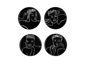 Side Plate Set Of 4 - Sketchbook Black