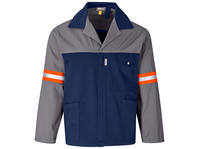 Site Premium Two-Tone Polycotton Jacket - Reflective Arms and Back - Orange Tape - Image 2