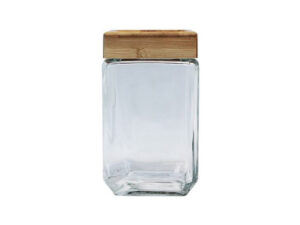 Sq Jar With Wooden Lid 1.6L