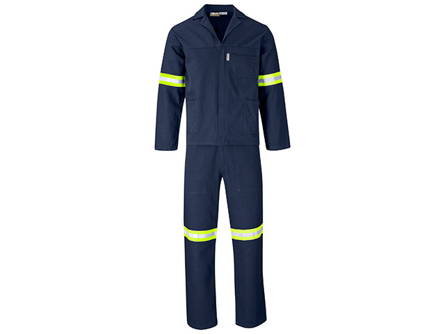 Technician 100 Percent Cotton Conti Suit - Reflective Arms and Legs - Yellow Tape - Image 2